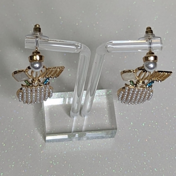 Kitchen Utensils Pearl Boho Drop Earrings - Picture 3 of 5